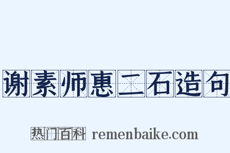 谢素师惠二石造句是什么意思的图片